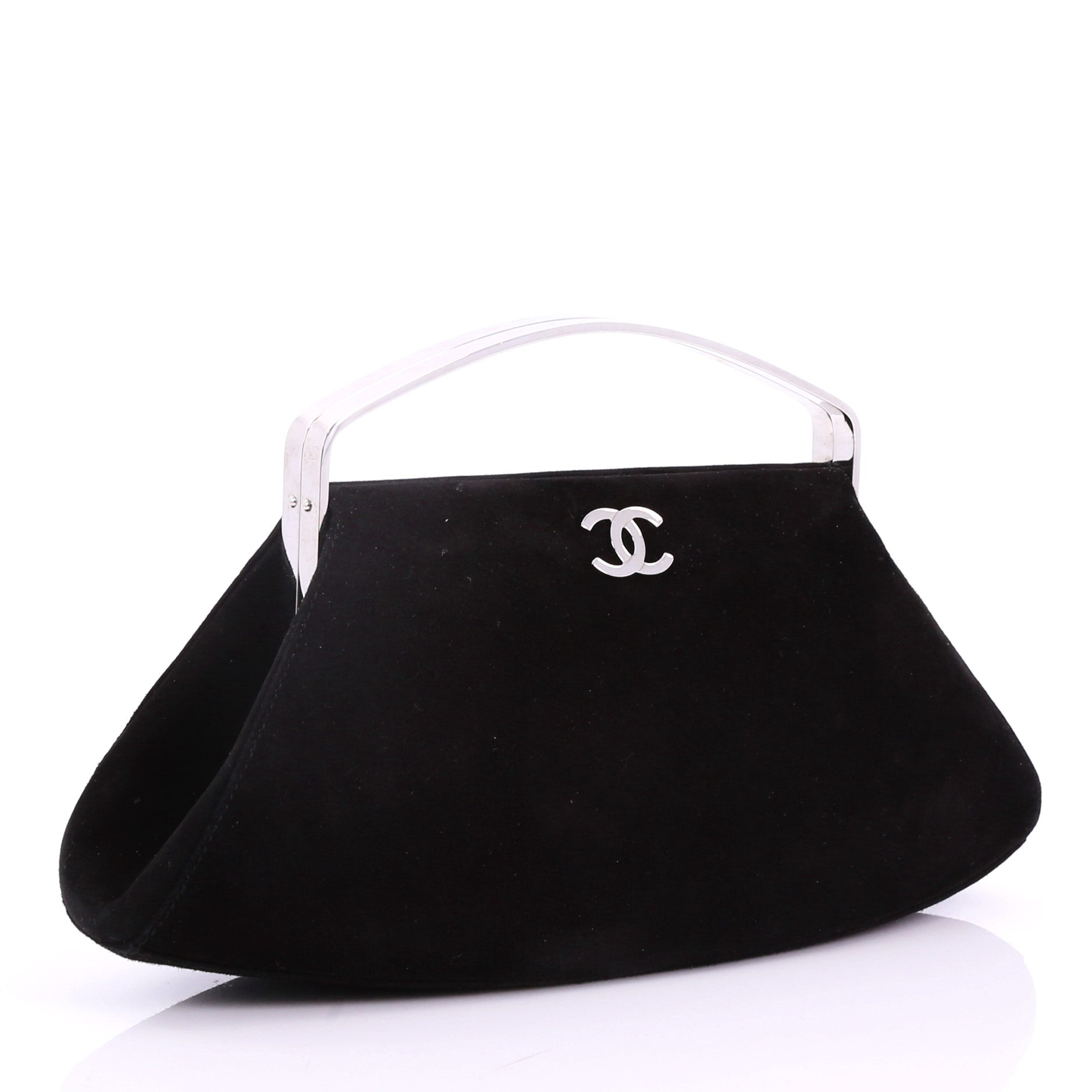 Vintage CC Frame Clutch Suede Medium