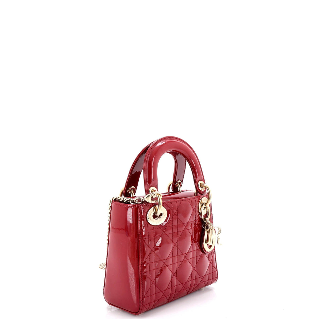 Lady Dior Chain Bag Cannage Quilt Patent Mini