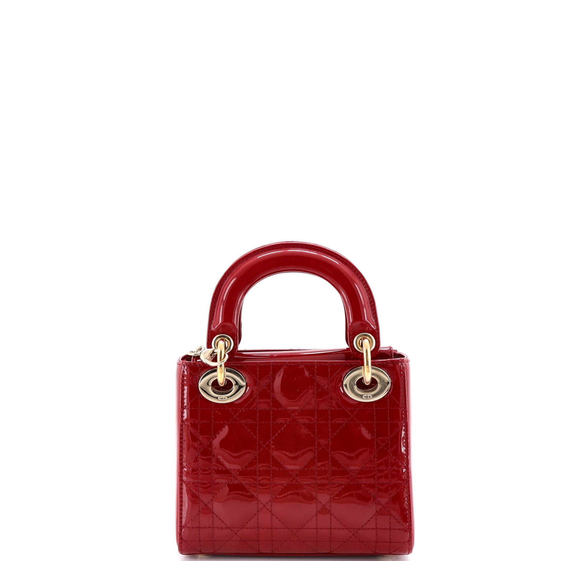 Lady Dior Chain Bag Cannage Quilt Patent Mini