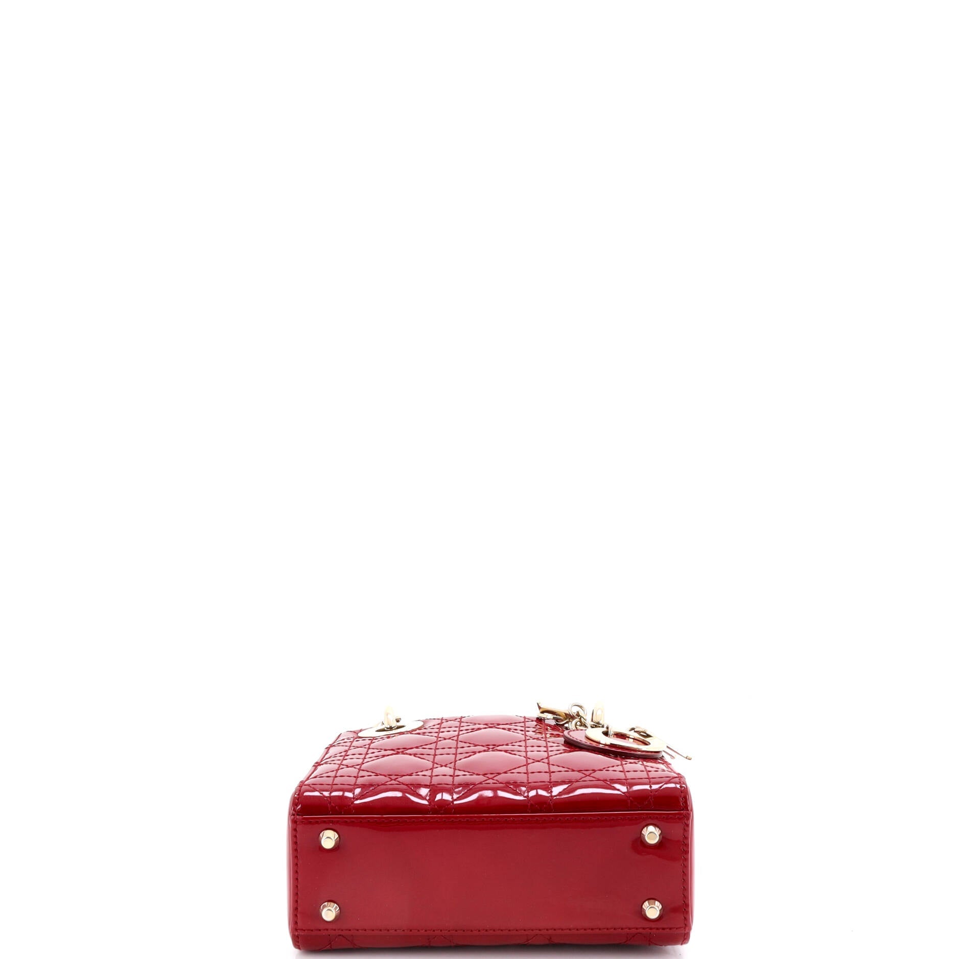 Lady Dior Chain Bag Cannage Quilt Patent Mini