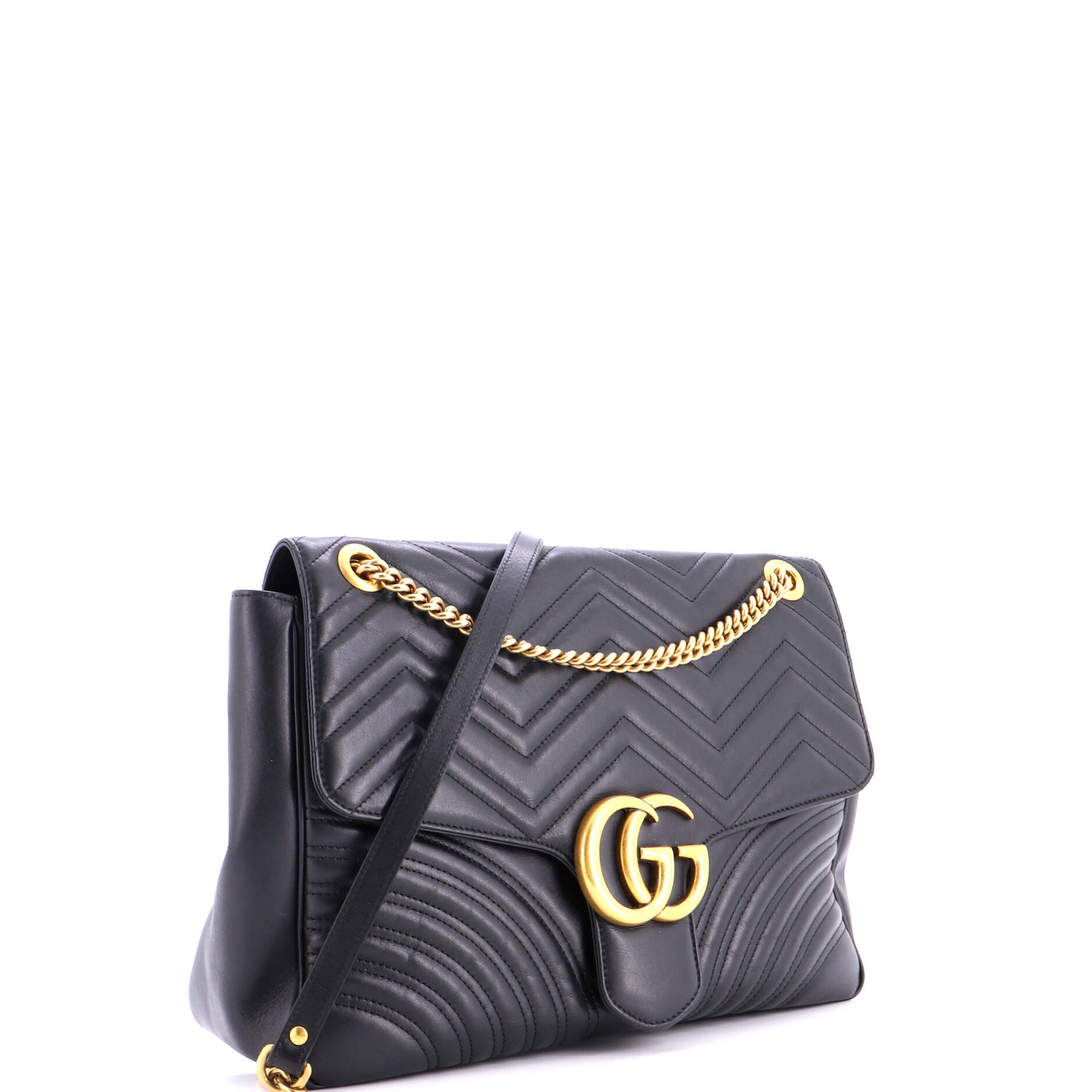 GG Marmont Flap Bag Matelasse Leather Large