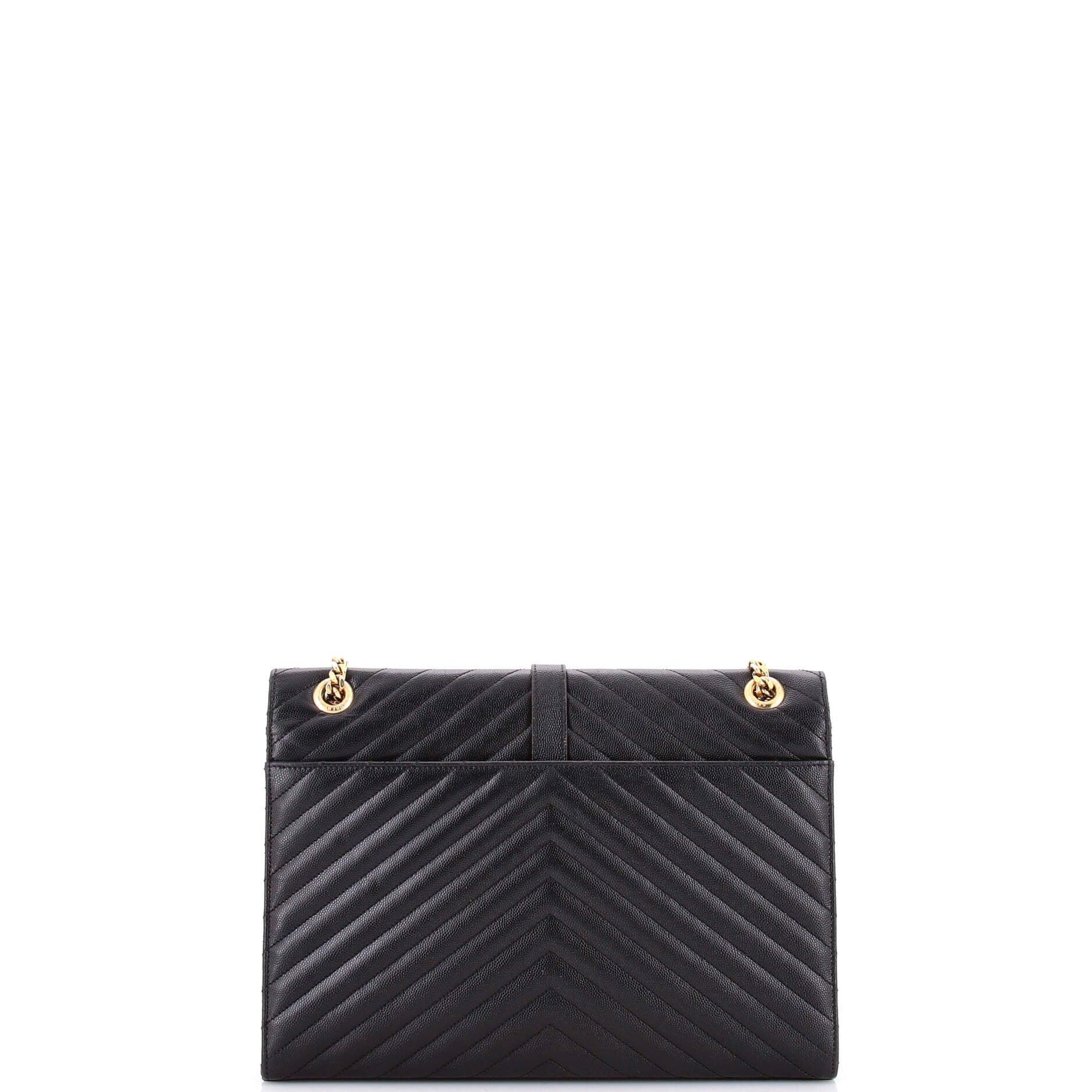Classic Monogram Envelope Satchel Matelasse Chevron Leather Large