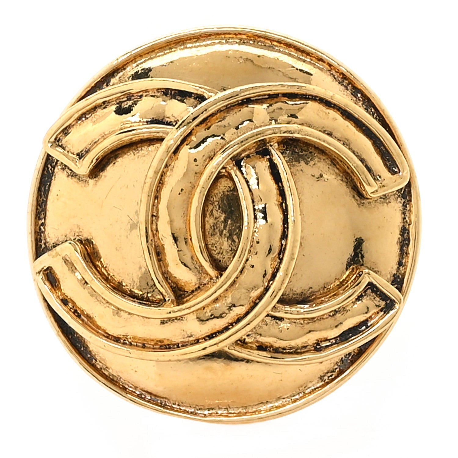 CC Round Brooch Gold