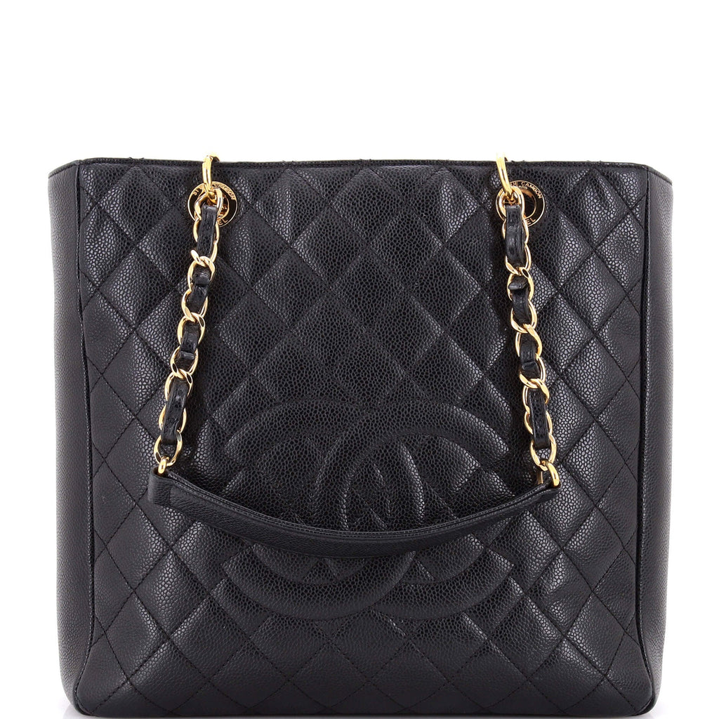 Petite Shopping Tote Quilted Caviar Large