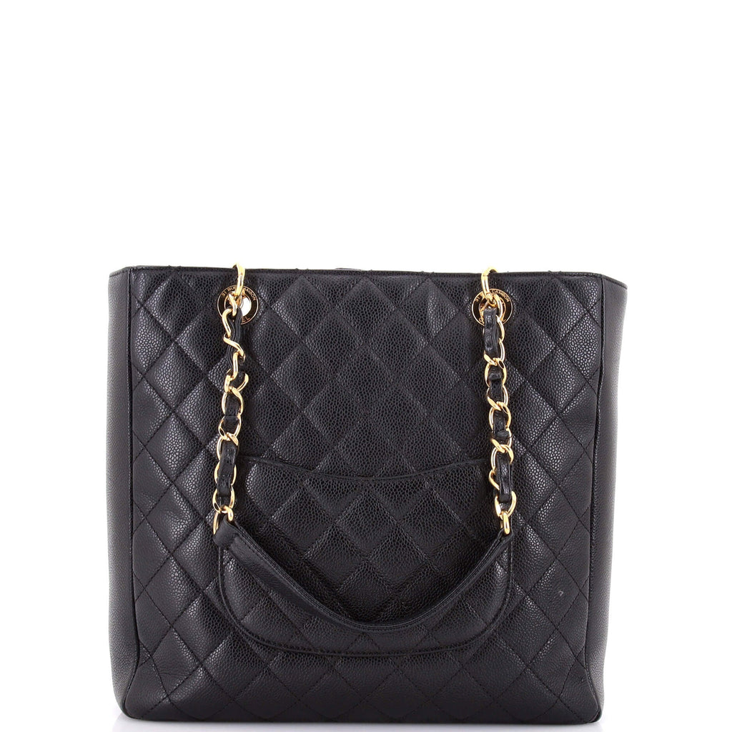 Petite Shopping Tote Quilted Caviar Large