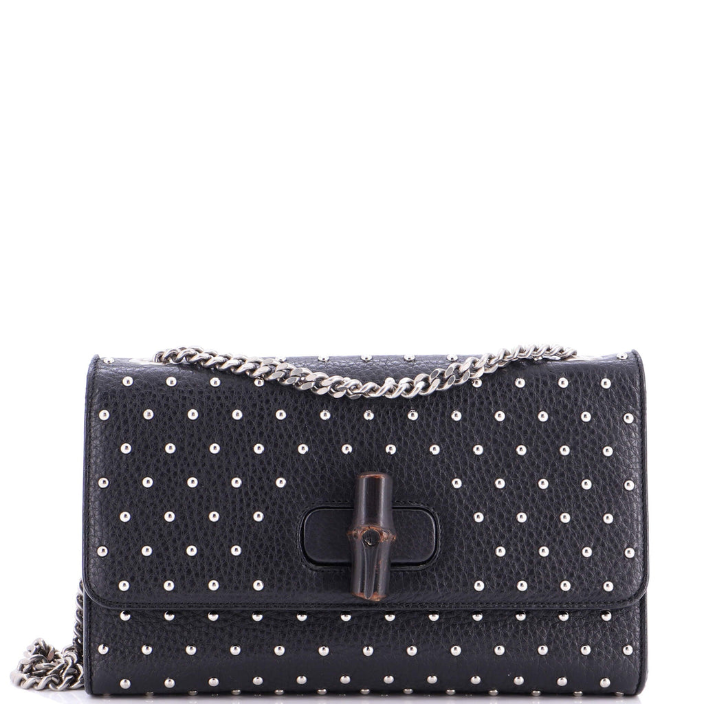 Miss Bamboo Shoulder Bag Studded Leather Medium