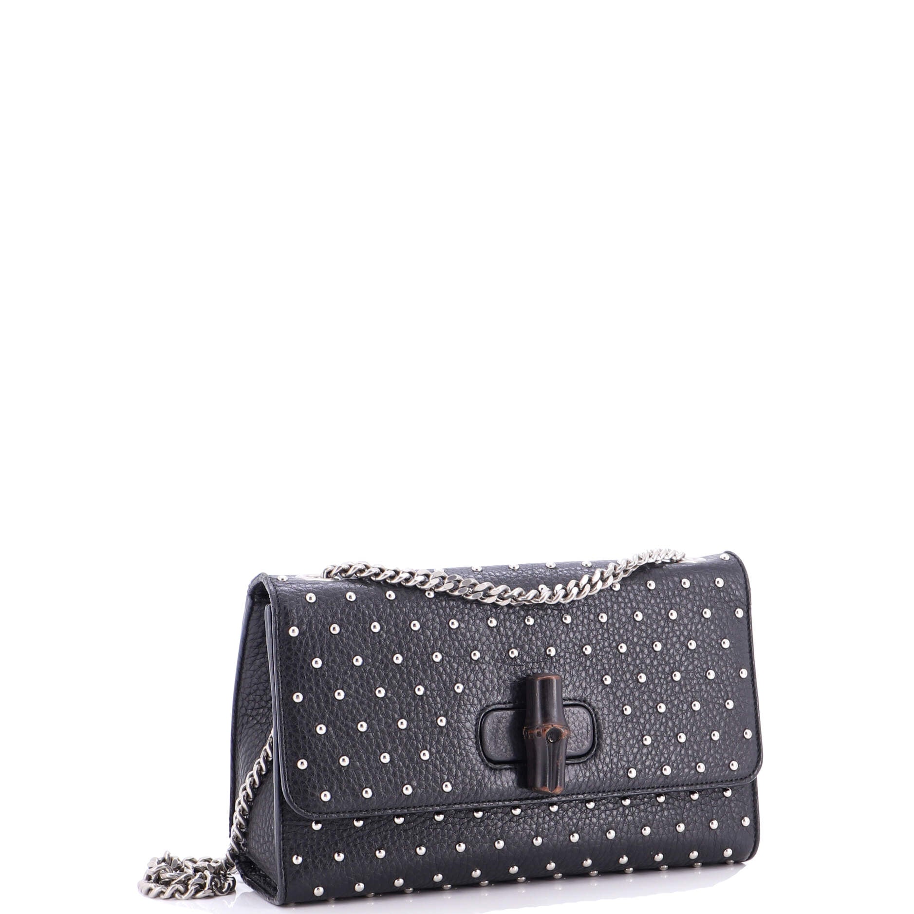 Miss Bamboo Shoulder Bag Studded Leather Medium