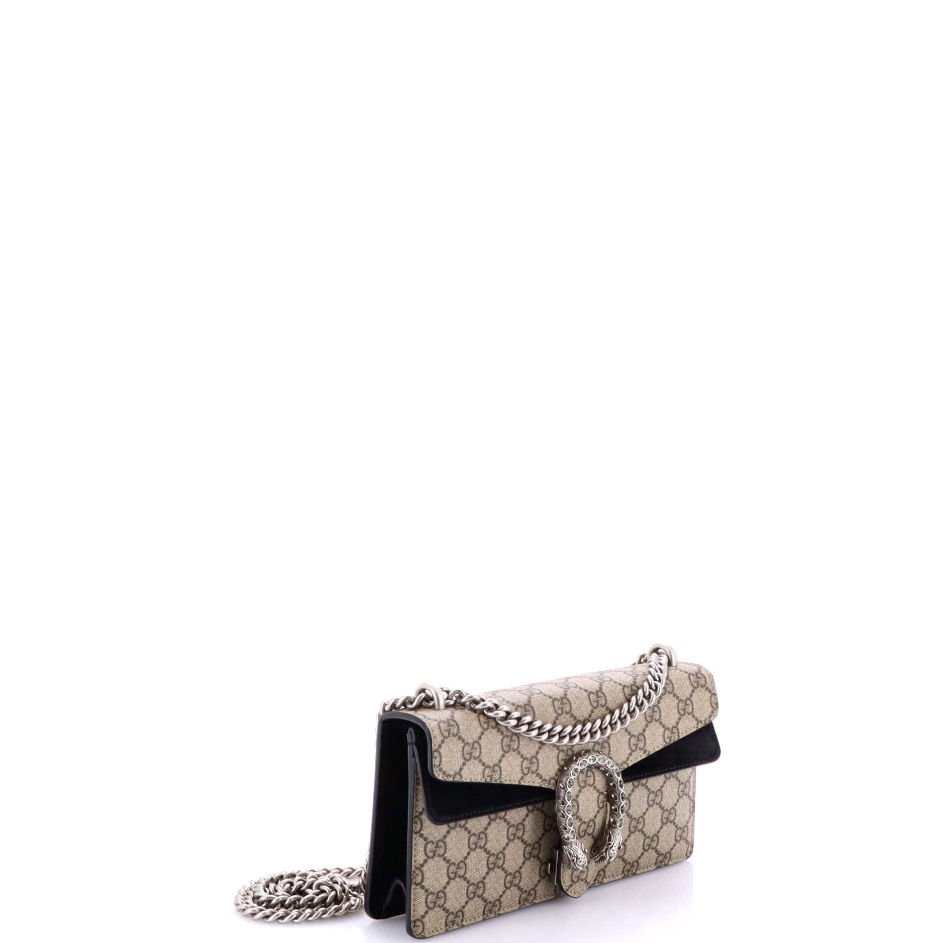 Dionysus Bag GG Coated Canvas with Crystal Embellished Metal Small