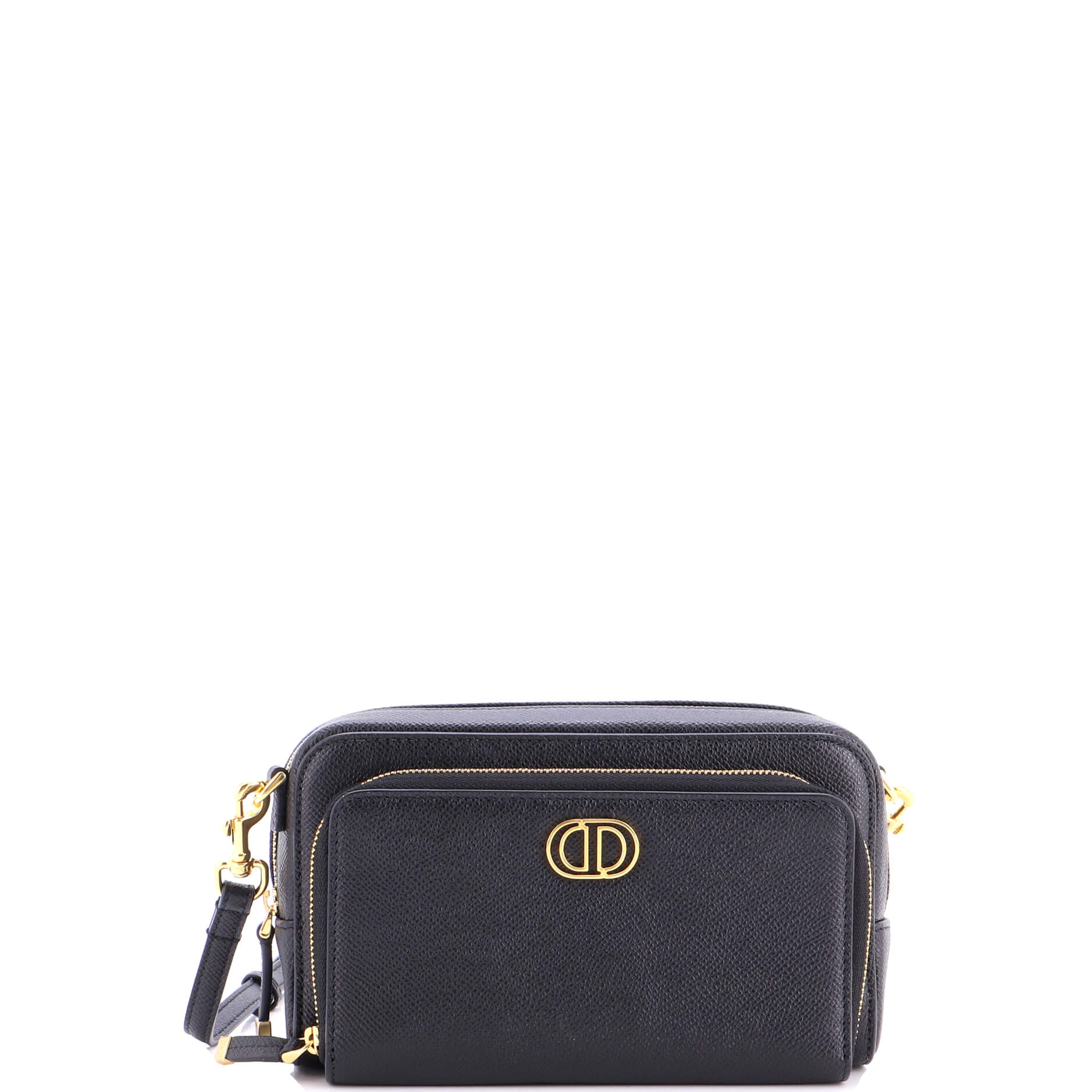 Caro Double Pouch Crossbody Bag Leather