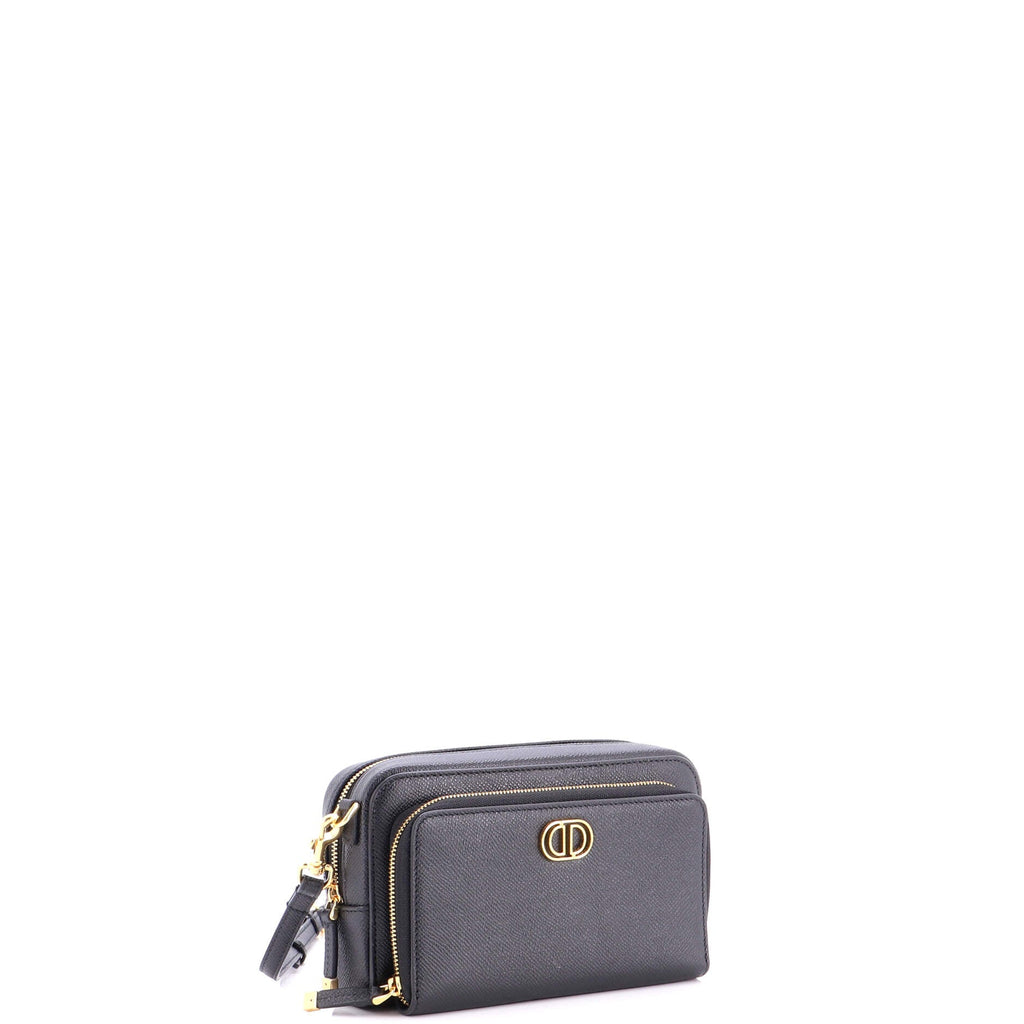 Caro Double Pouch Crossbody Bag Leather