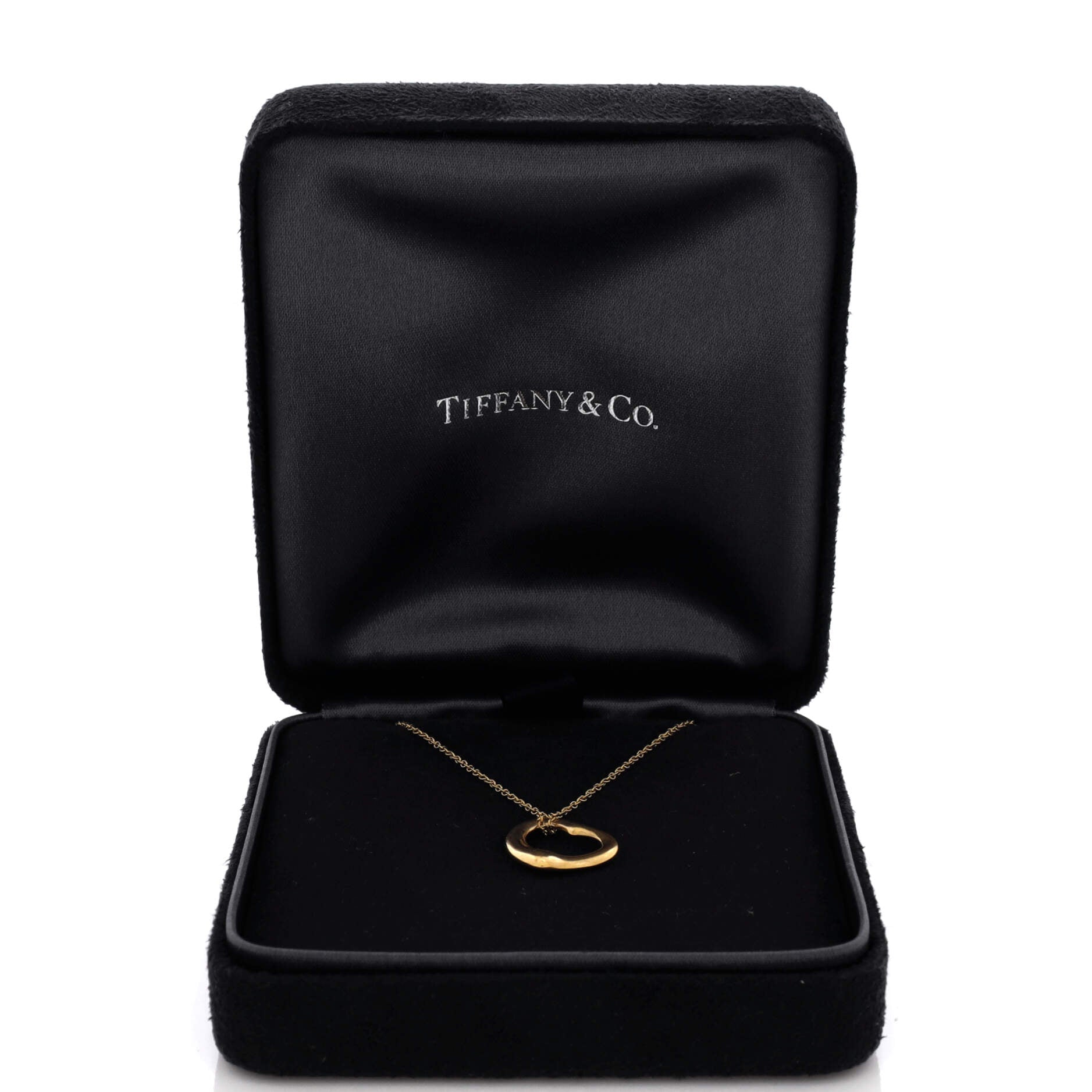 Elsa Peretti Open Heart Pendant Necklace 18K Yellow Gold 16mm
