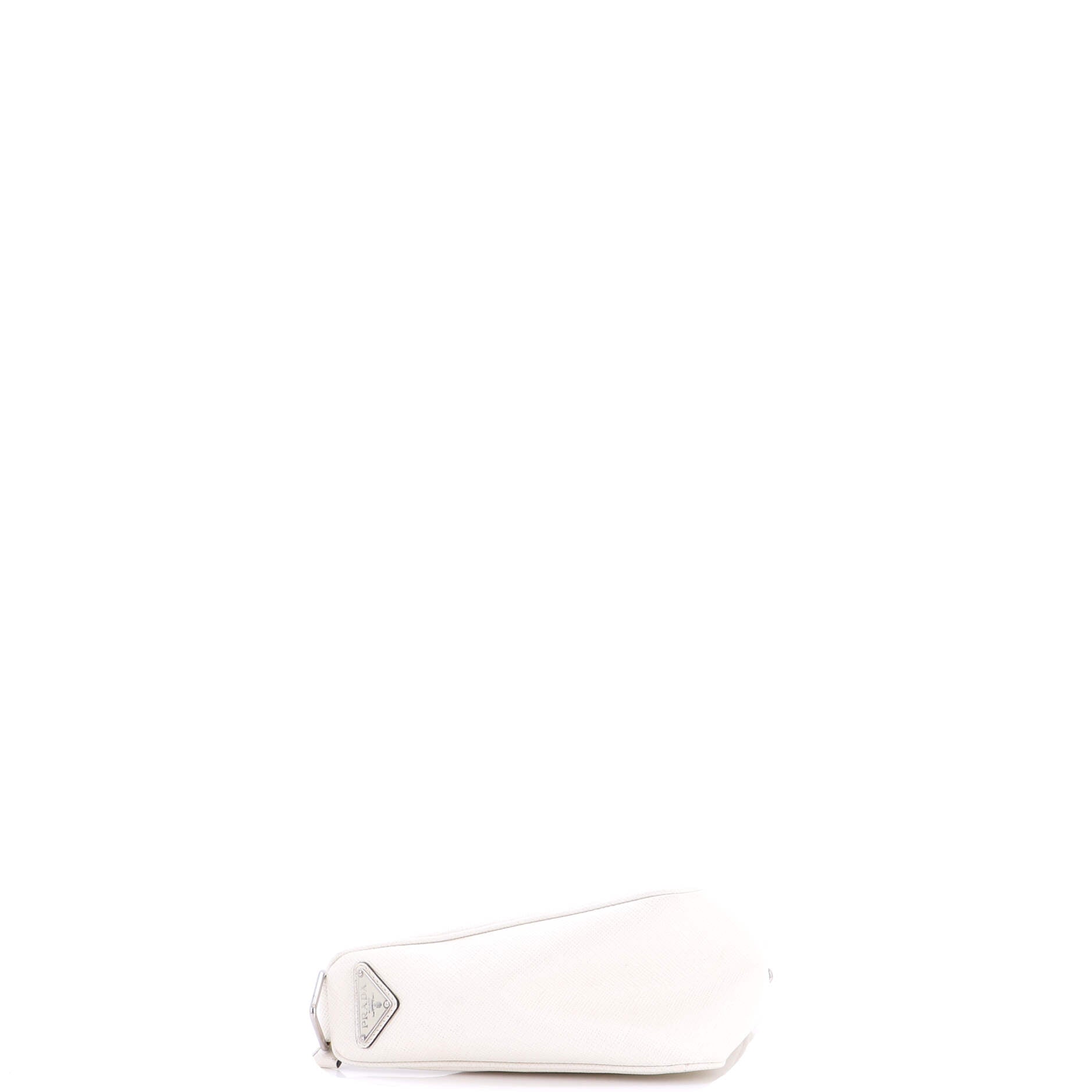 Triangle Logo Zip Crossbody Bag Saffiano Leather Small