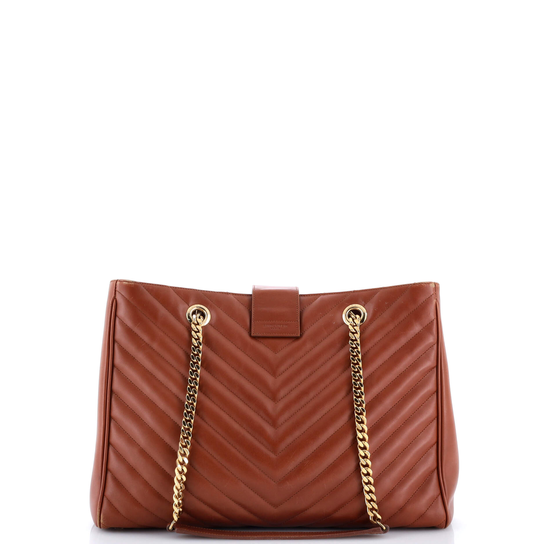 Classic Monogram Shopper Matelasse Chevron Leather Large