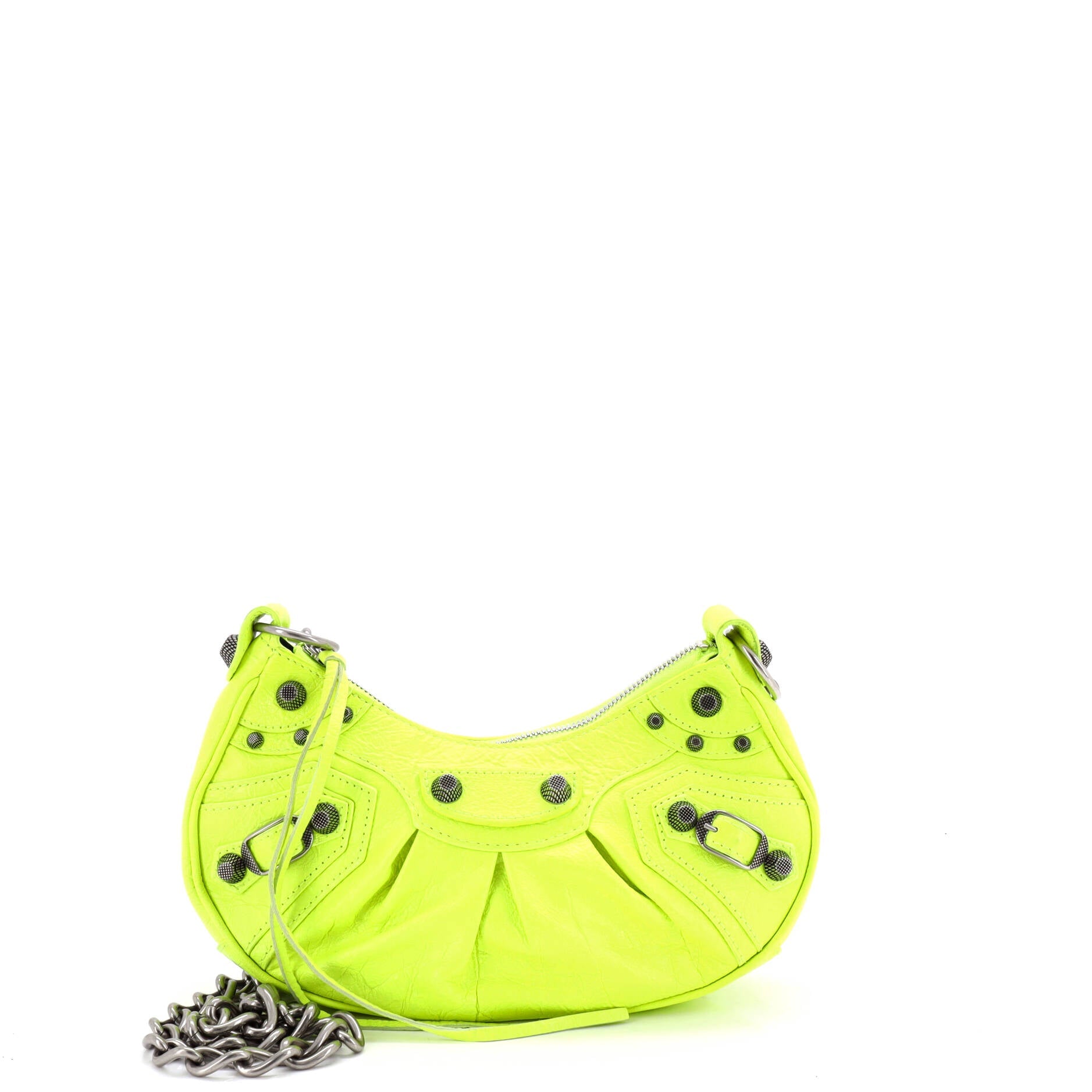 Le Cagole Giant Studs Chain Shoulder Bag Leather XS