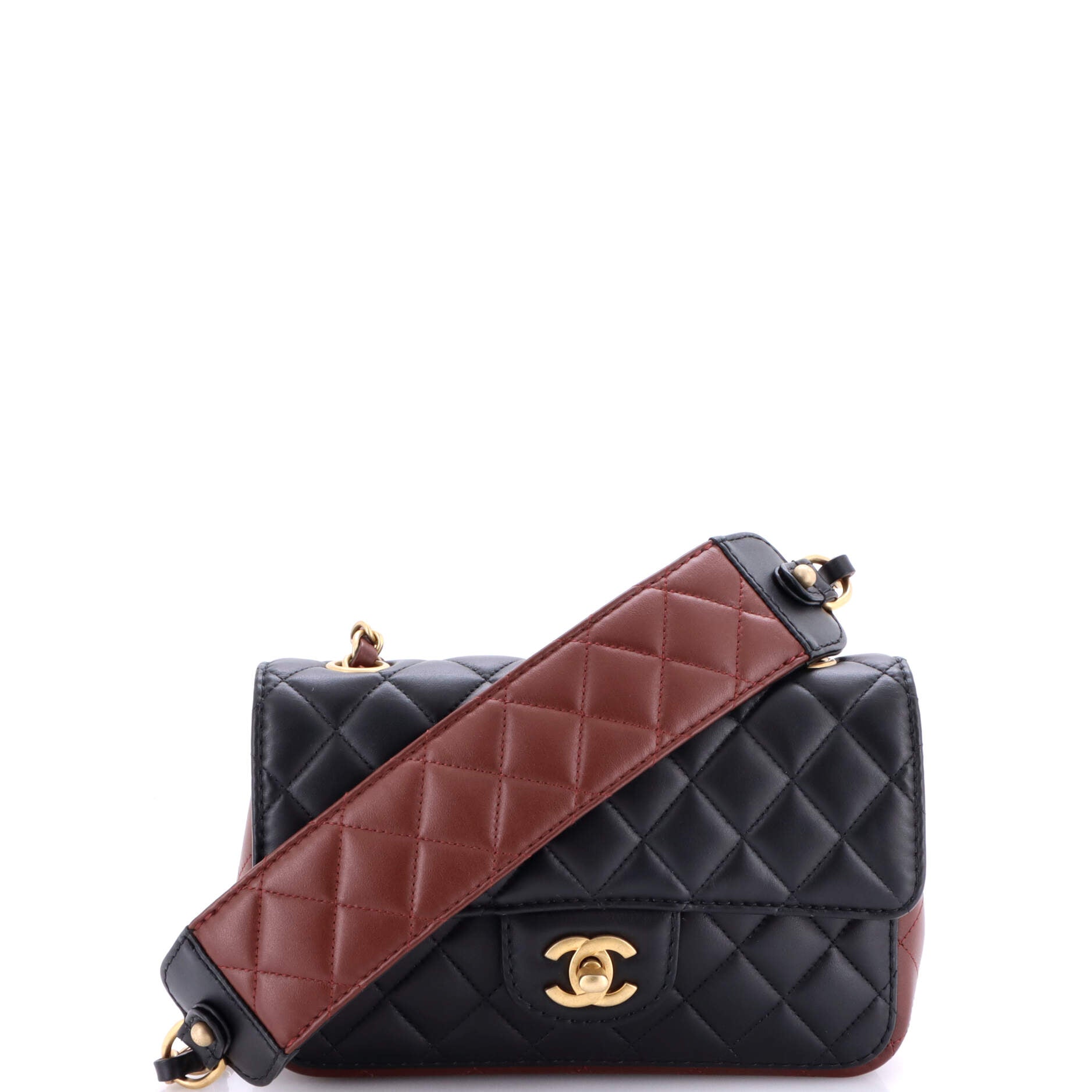 Strap Into Flap Bag Quilted Calfskin Small