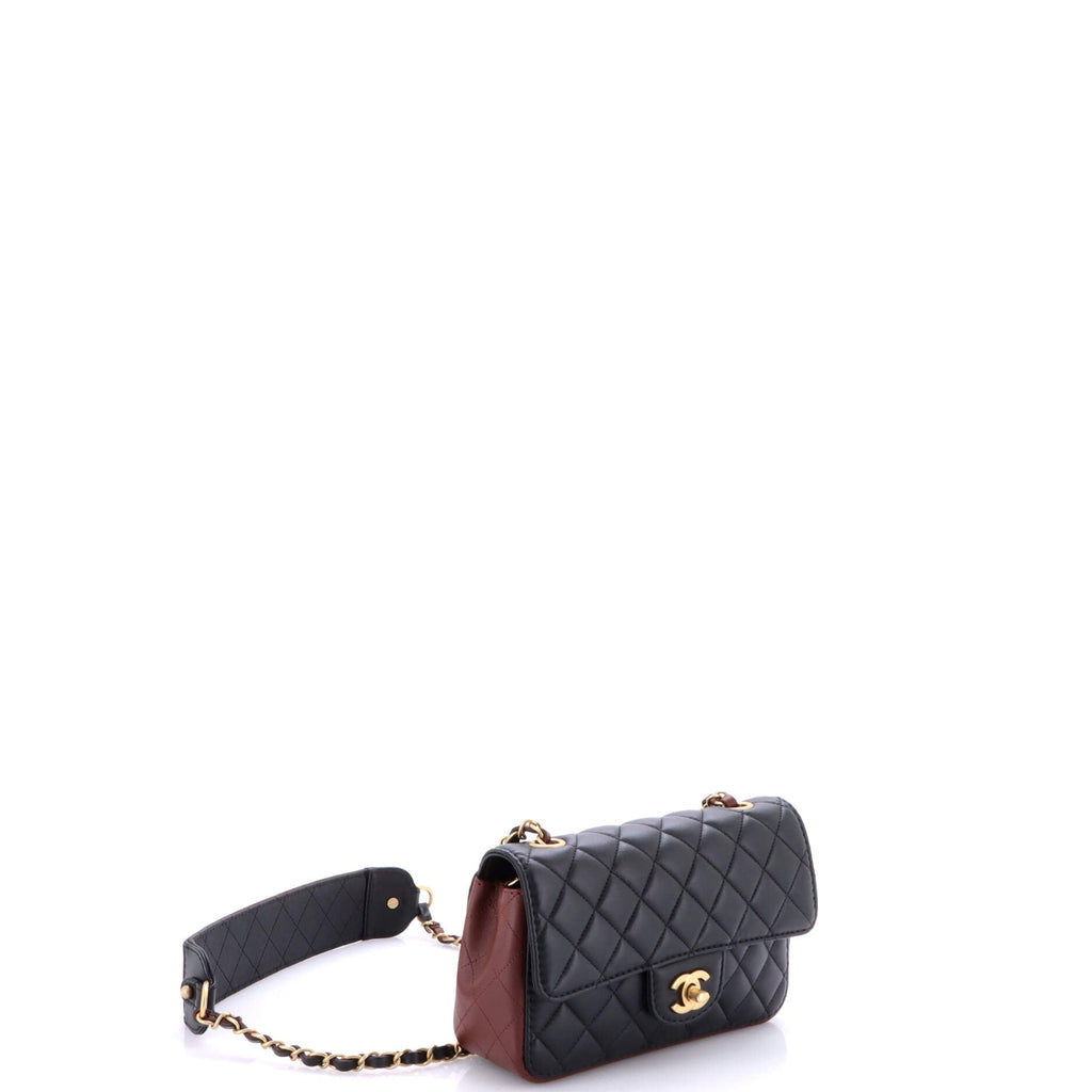 Strap Into Flap Bag Quilted Calfskin Small