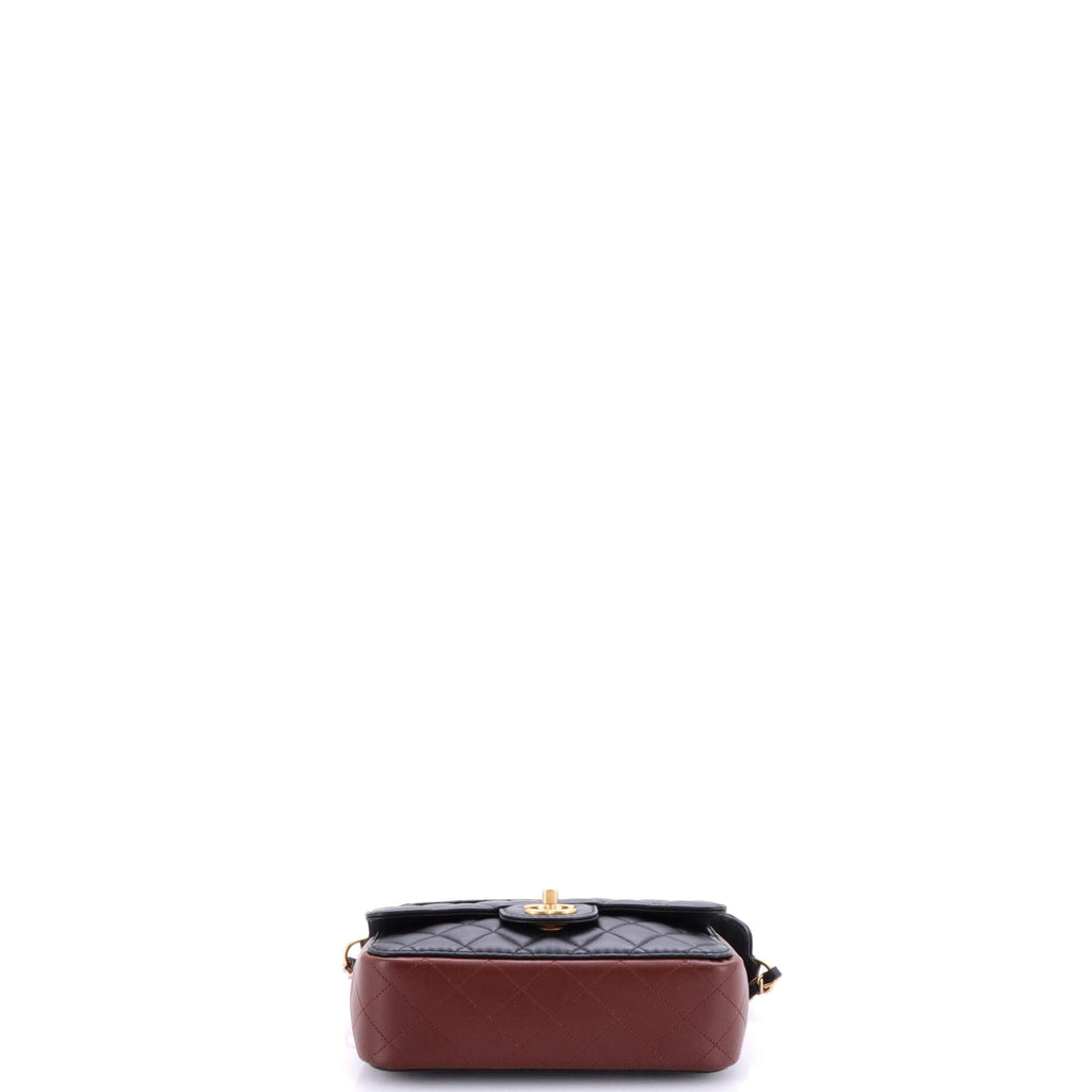 Strap Into Flap Bag Quilted Calfskin Small
