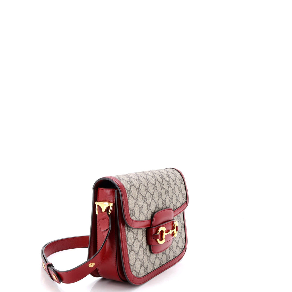 Horsebit 1955 Shoulder Bag GG Coated Canvas with Leather Small