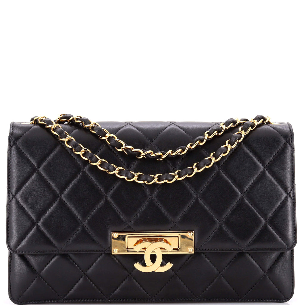 Golden Class Flap Bag Quilted Lambskin Large