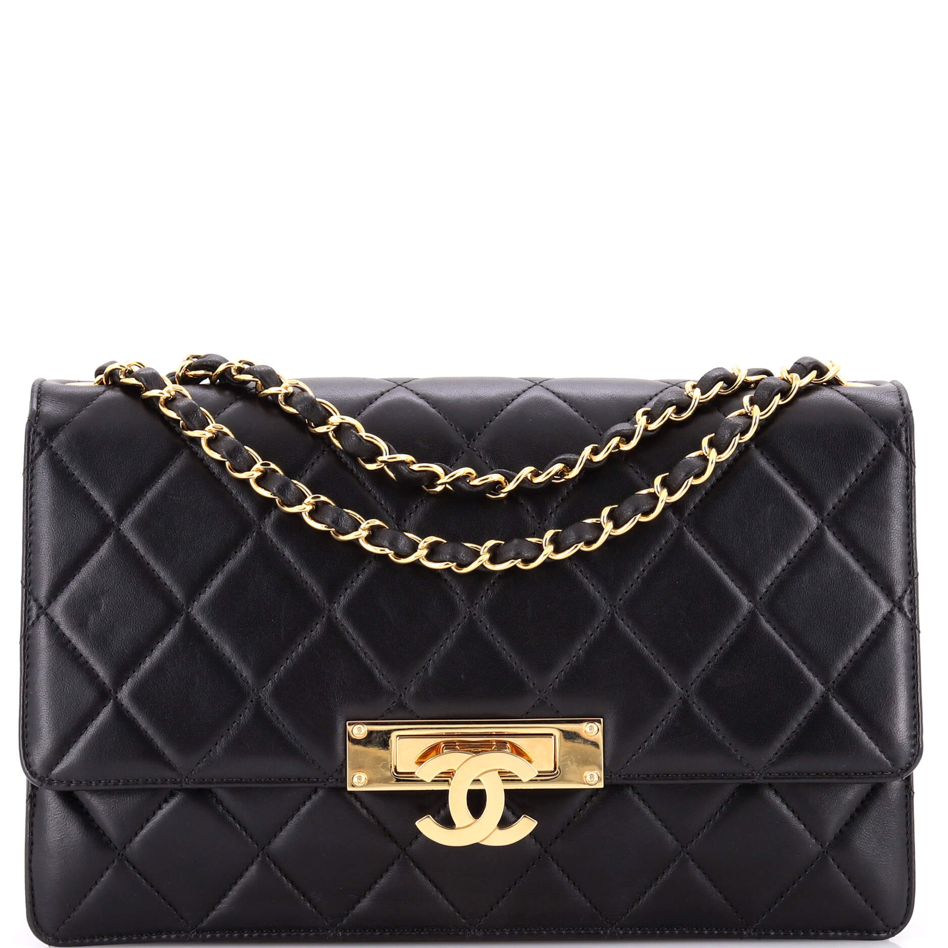 Golden Class Flap Bag Quilted Lambskin Large