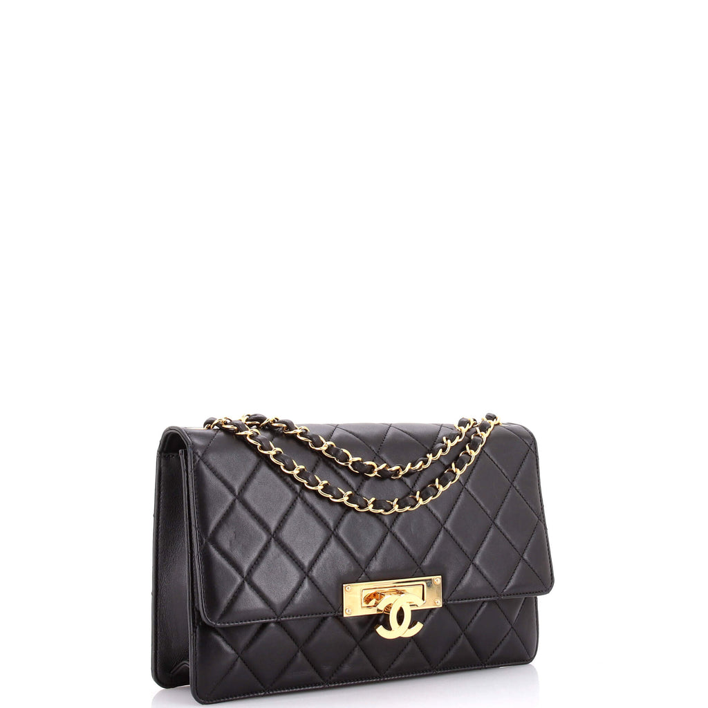 Golden Class Flap Bag Quilted Lambskin Large