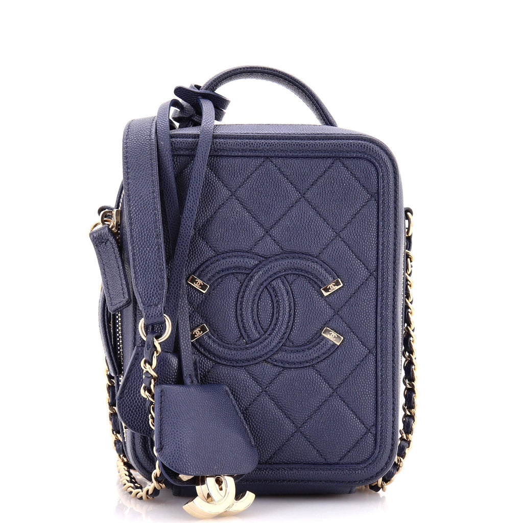 Filigree Vertical Vanity Case Quilted Caviar