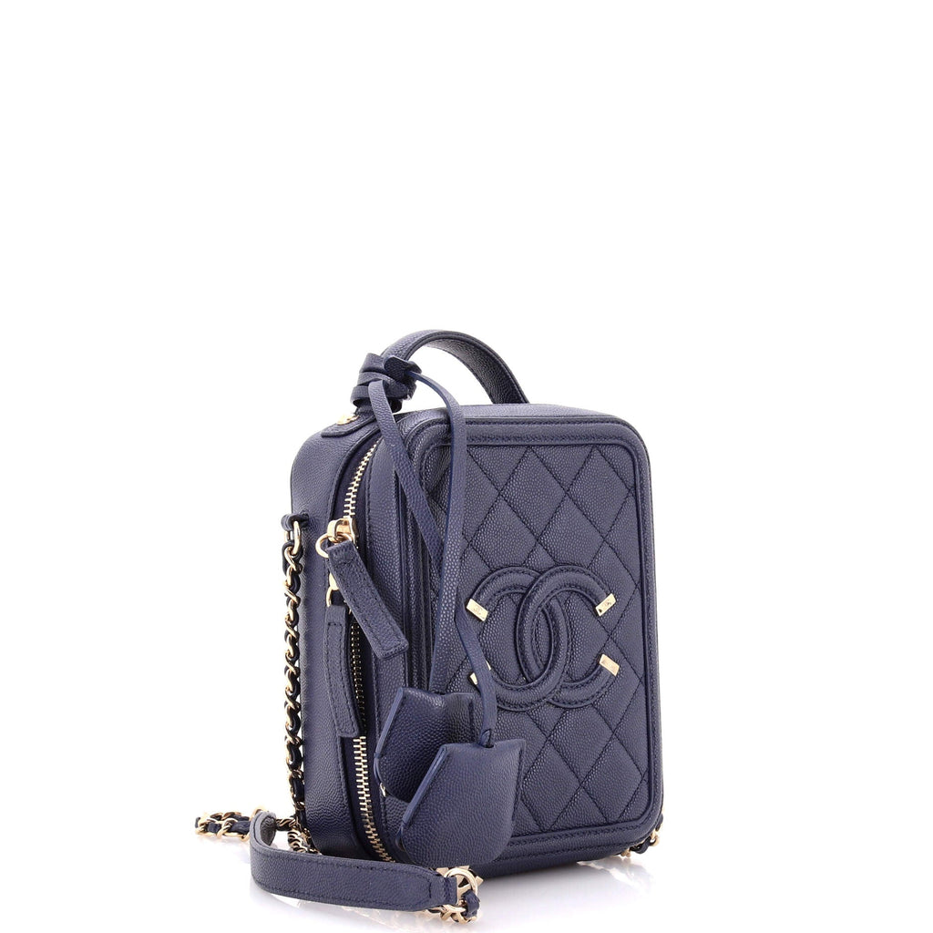 Filigree Vertical Vanity Case Quilted Caviar
