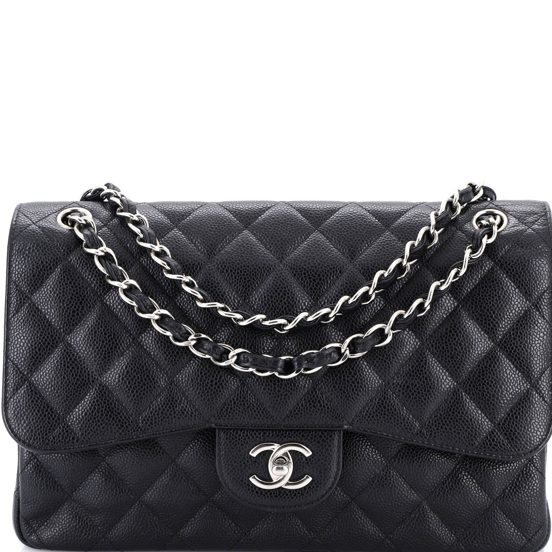 Classic Double Flap Bag Quilted Caviar Jumbo