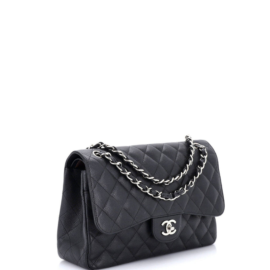 Classic Double Flap Bag Quilted Caviar Jumbo