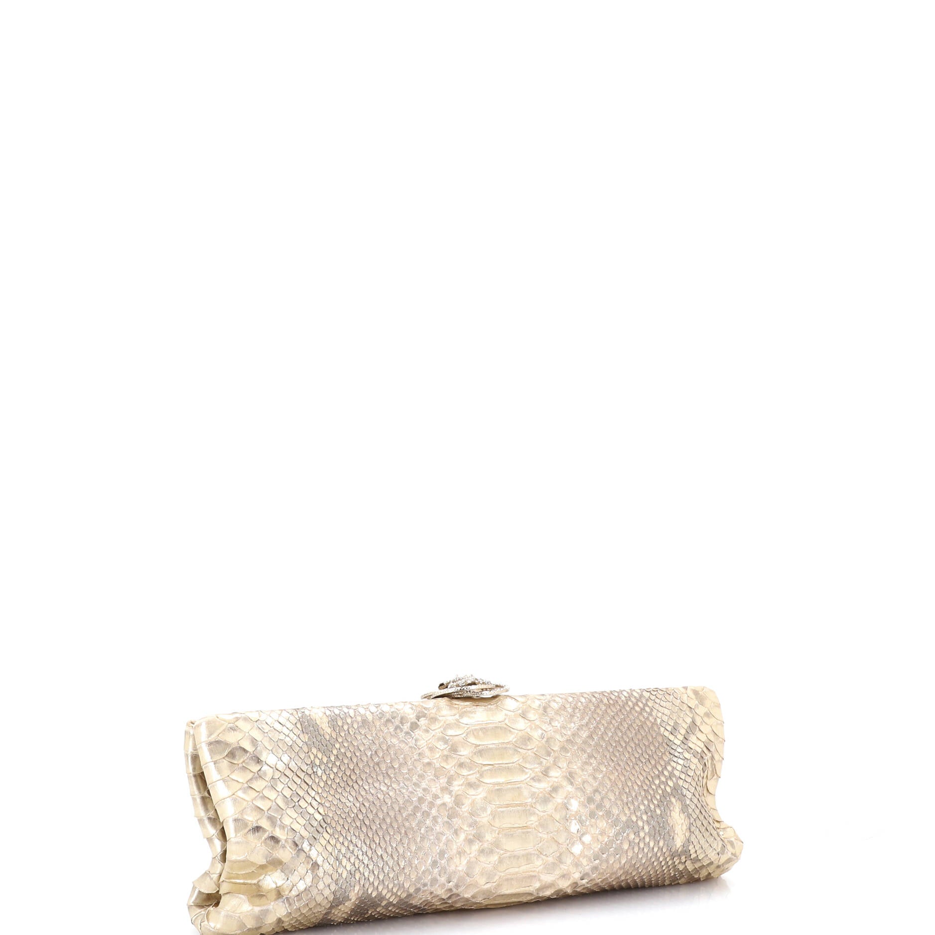 Frame Clutch Python with Crystals Medium