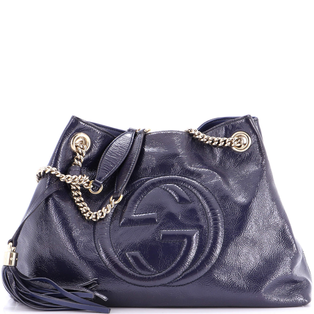 Soho Chain Strap Shoulder Bag Patent Medium