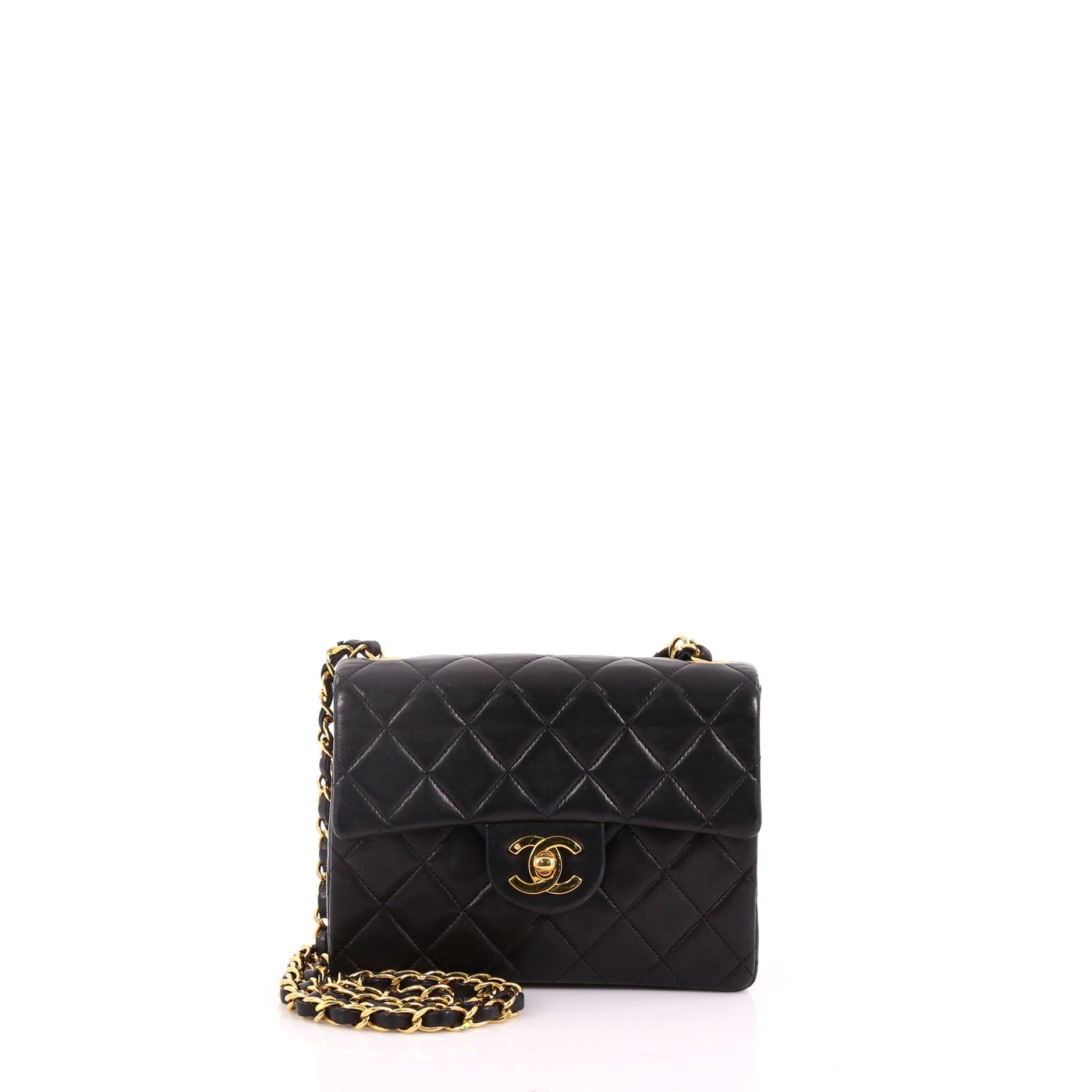 Vintage Square Classic Single Flap Bag Quilted Lambskin Mini