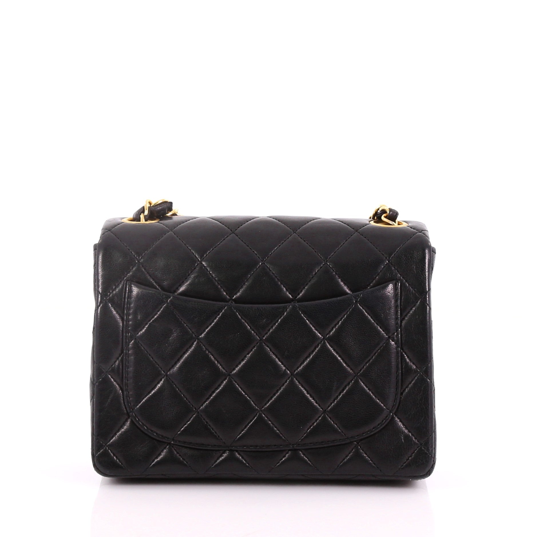 Vintage Square Classic Single Flap Bag Quilted Lambskin Mini