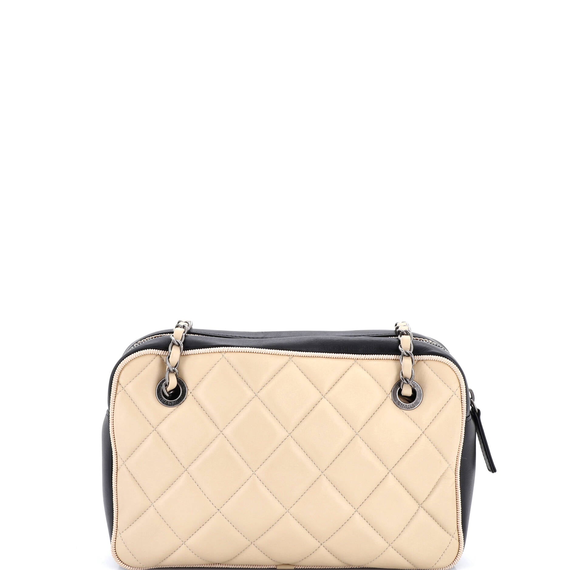 Diamond CC Camera Case Bag Quilted Lambskin Medium