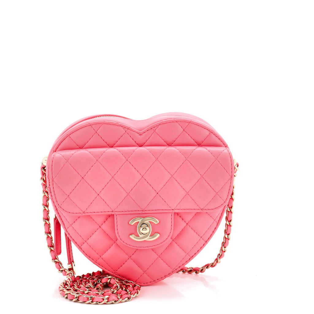 CC in Love Heart Bag Quilted Lambskin