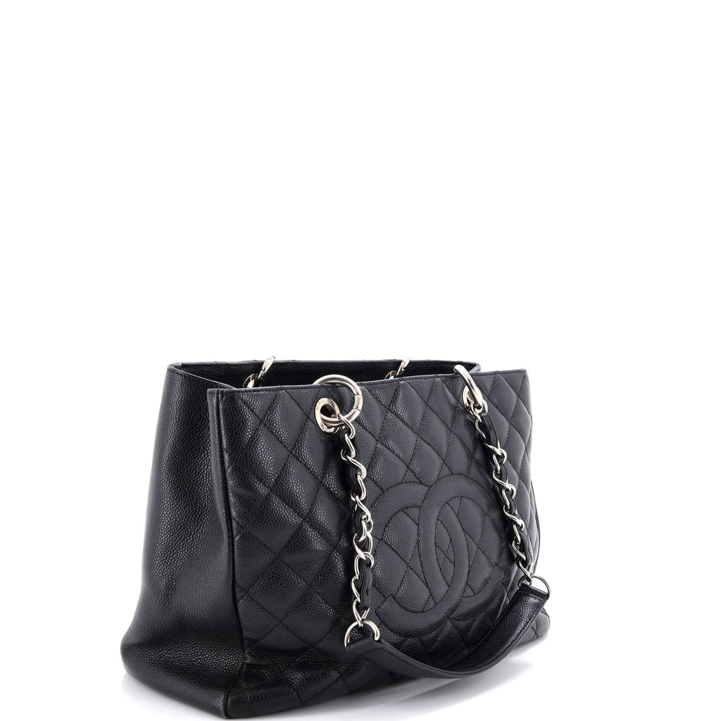 Grand Shopping Tote Quilted Caviar