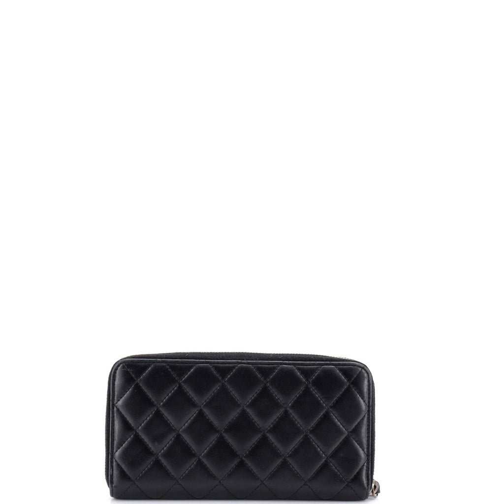 Zip Around Wallet Quilted Lambskin Long