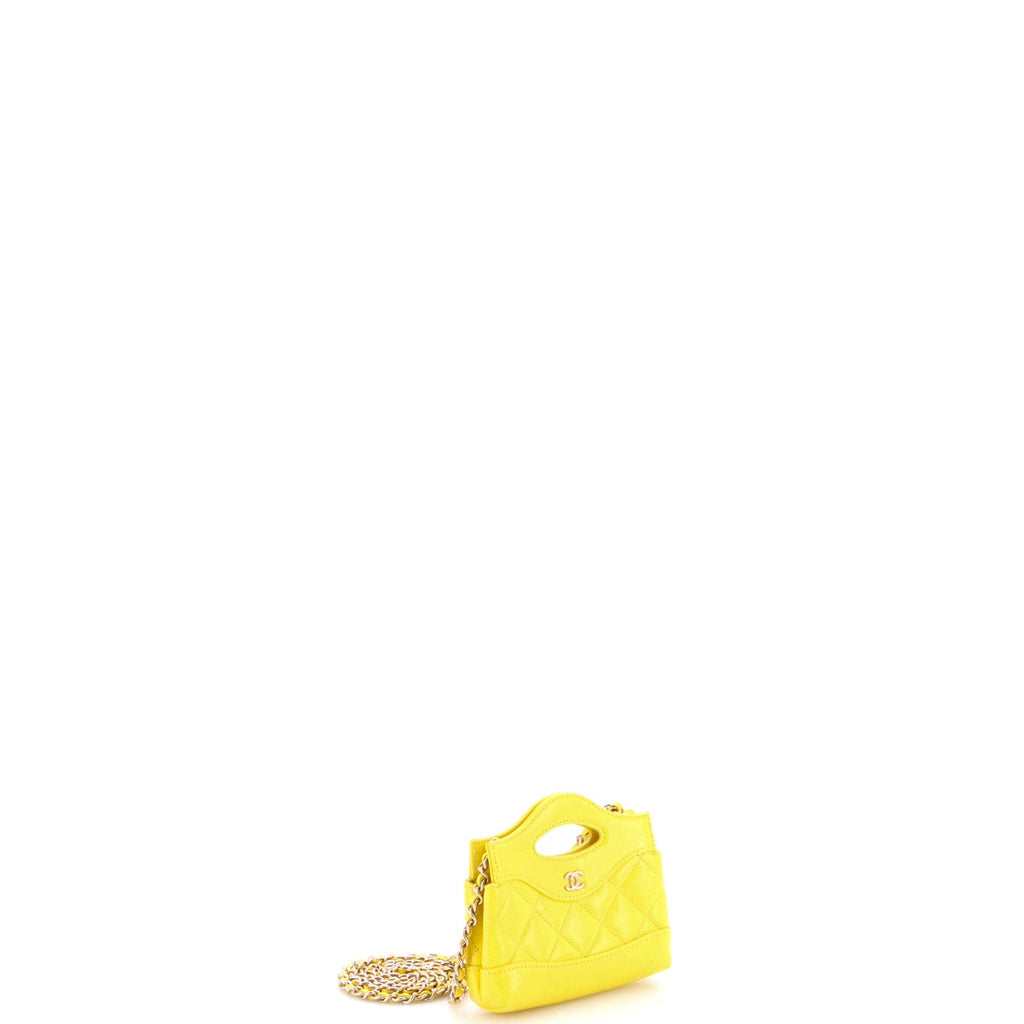 31 Shopping Bag Clutch with Chain Quilted Calfskin Nano