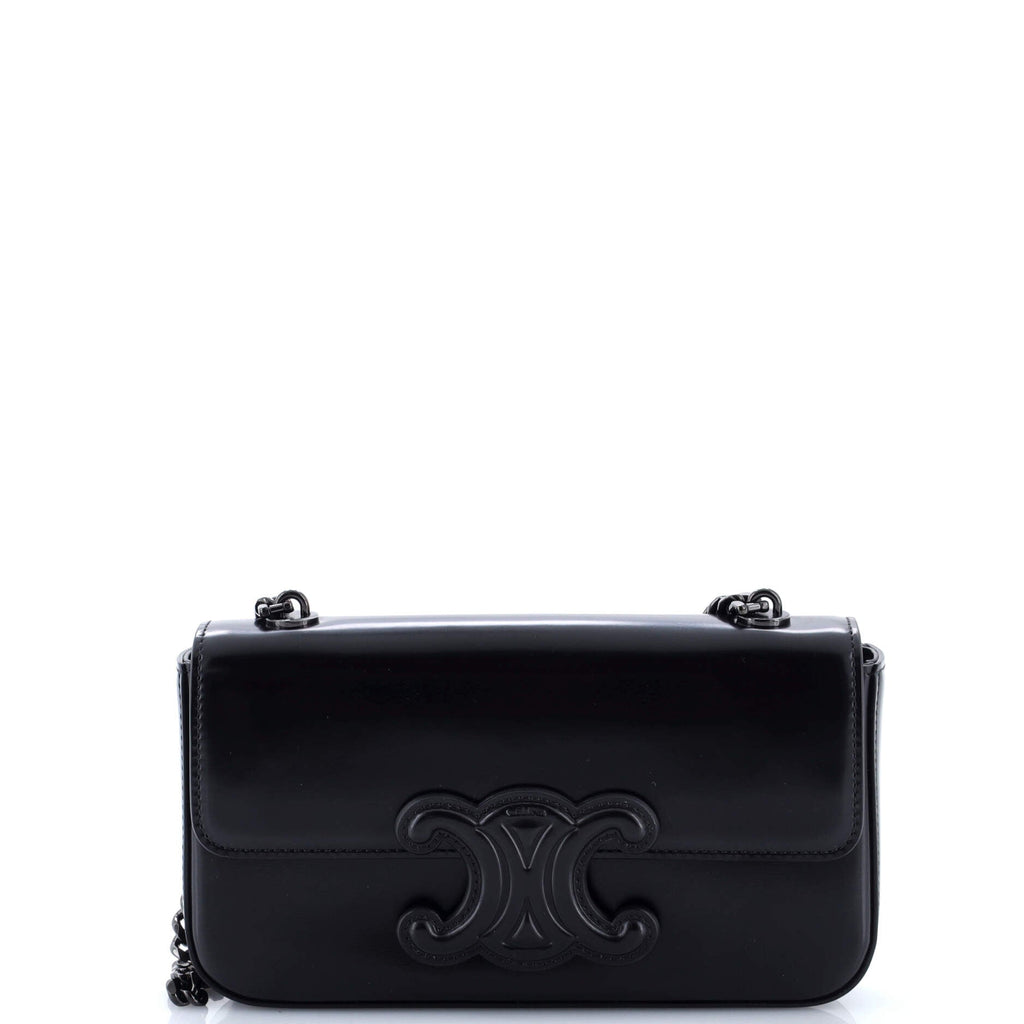 Triomphe Chain Shoulder Bag Leather Small