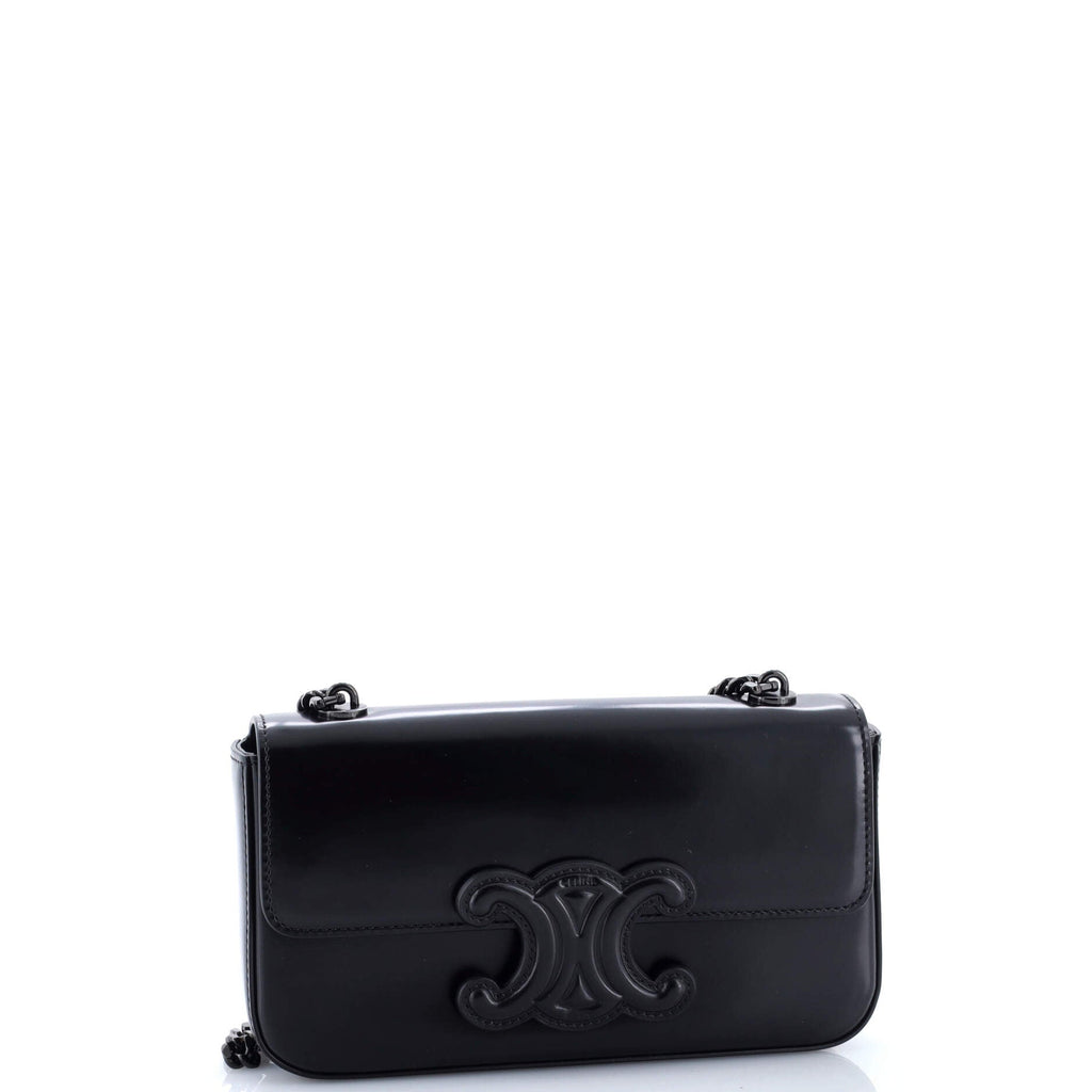 Triomphe Chain Shoulder Bag Leather Small