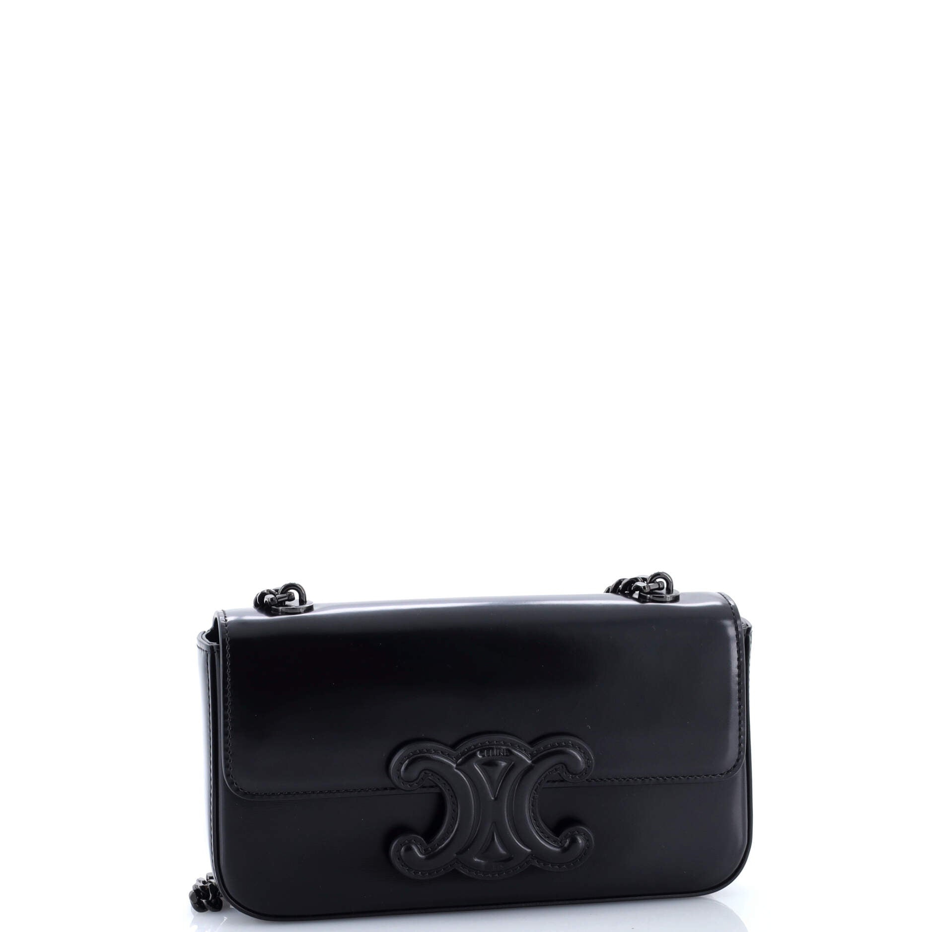 Triomphe Chain Shoulder Bag Leather Small