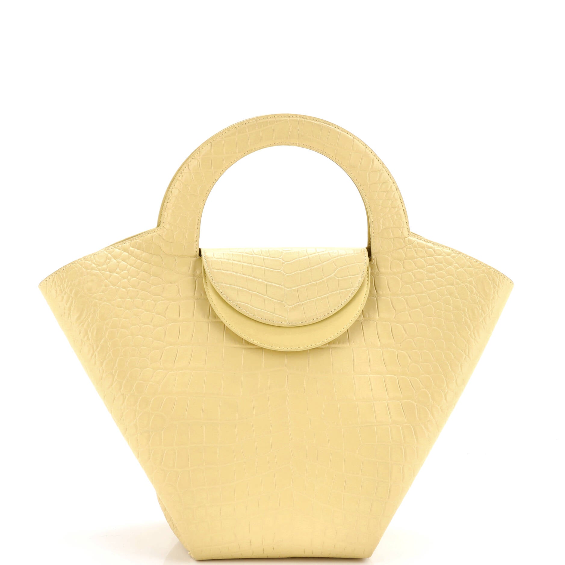 Doll Tote Crocodile Embossed Leather Medium