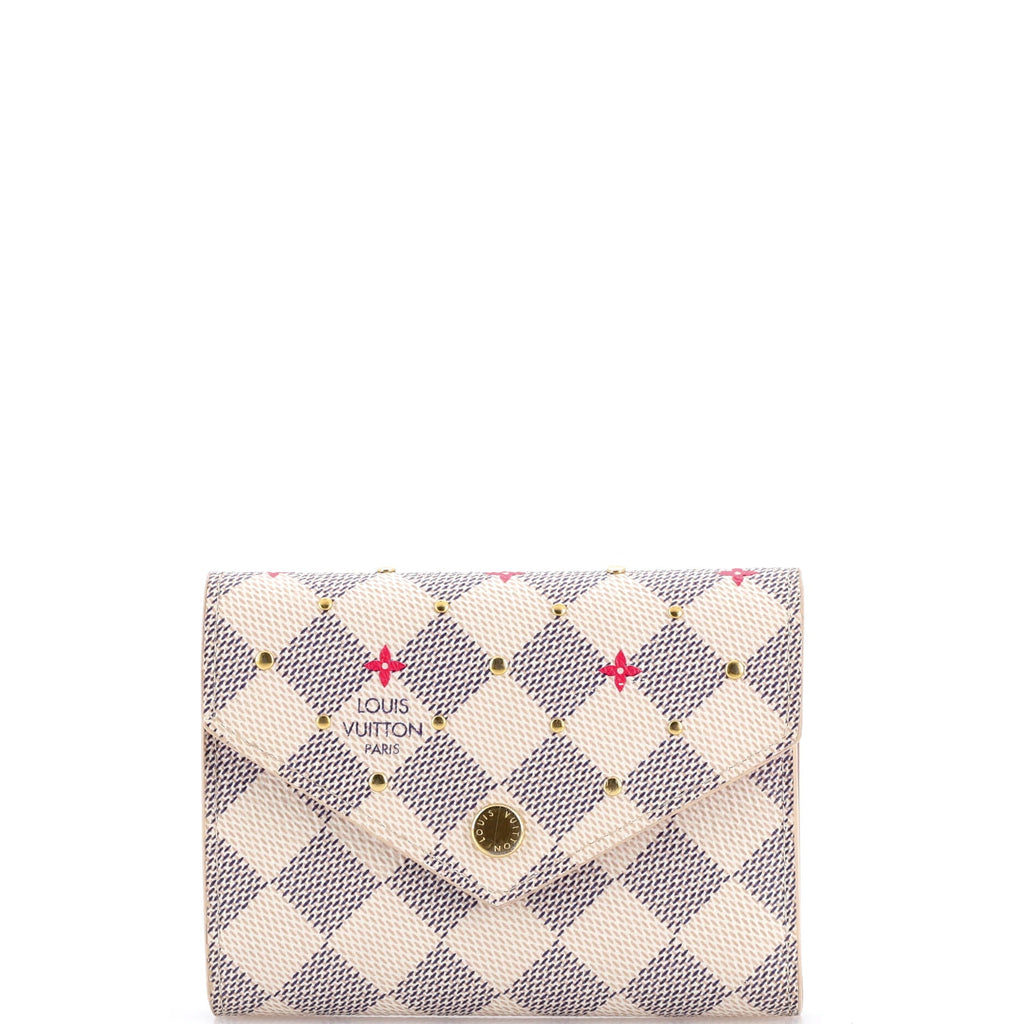 Victorine Wallet Flower Printed Studded Damier