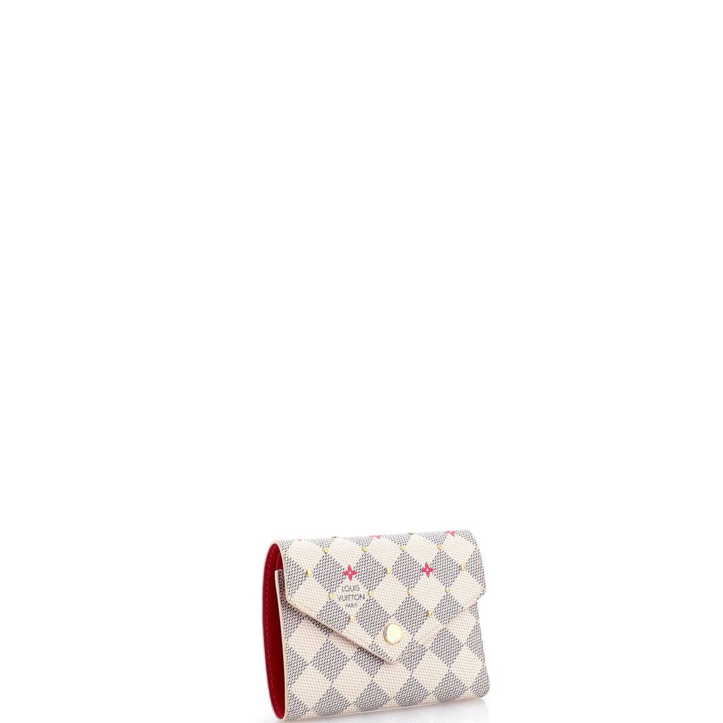 Victorine Wallet Flower Printed Studded Damier