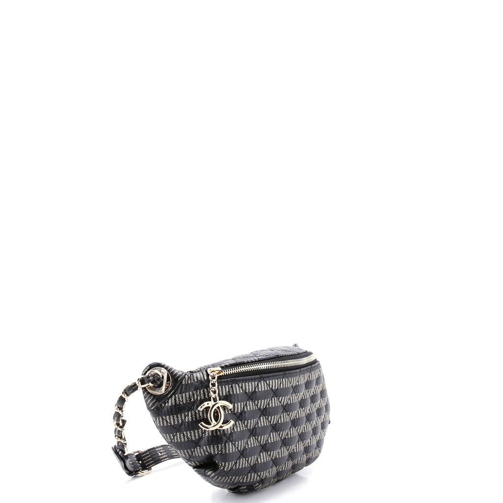 Banane Waist Bag Metallic Striped Caviar