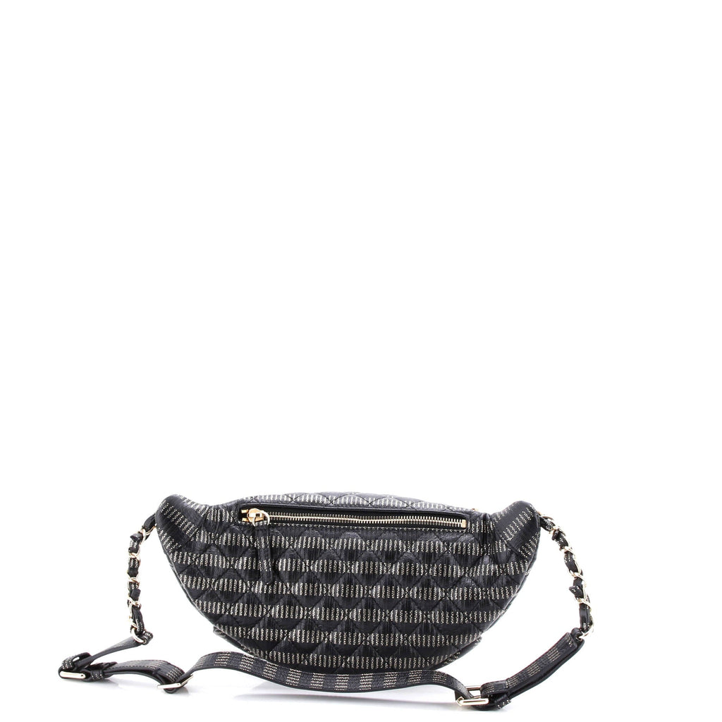 Banane Waist Bag Metallic Striped Caviar