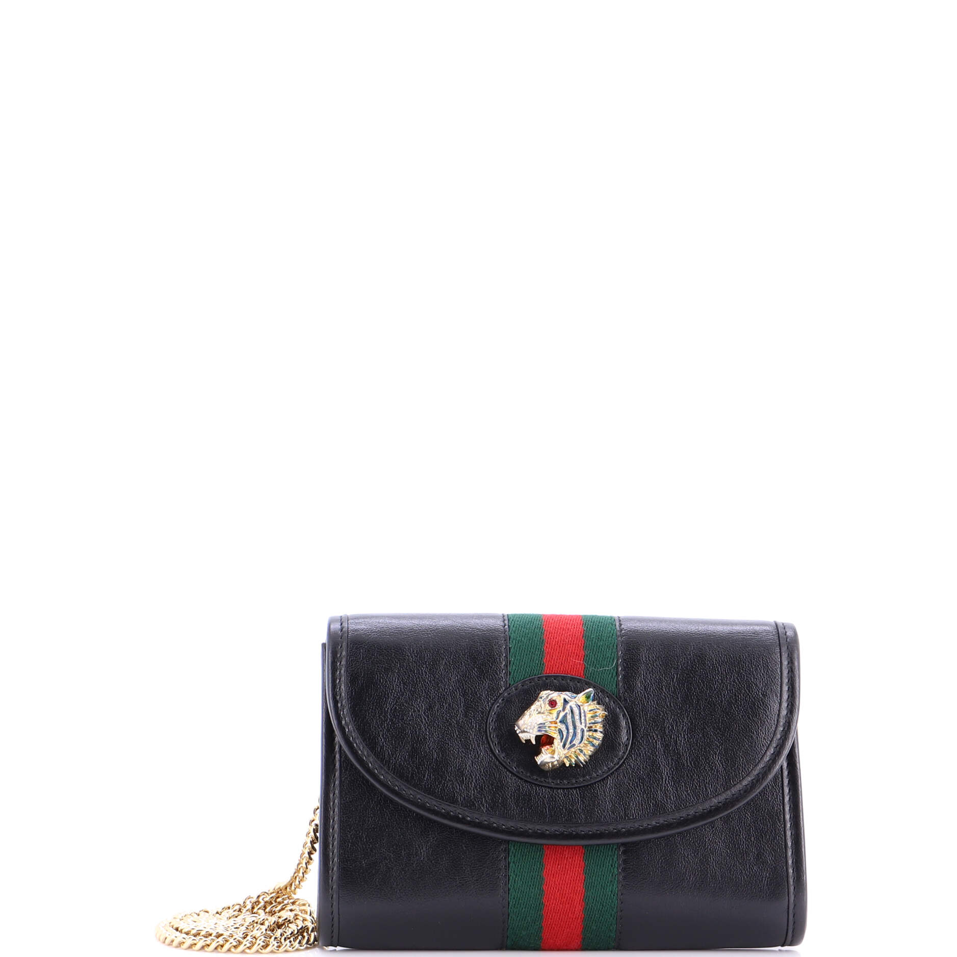 Rajah Web Chain Shoulder Bag Leather Mini