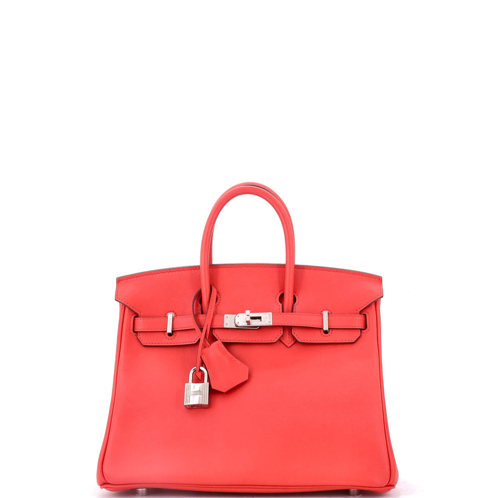 Birkin Handbag Rouge Tomate Swift with Palladium Hardware 25