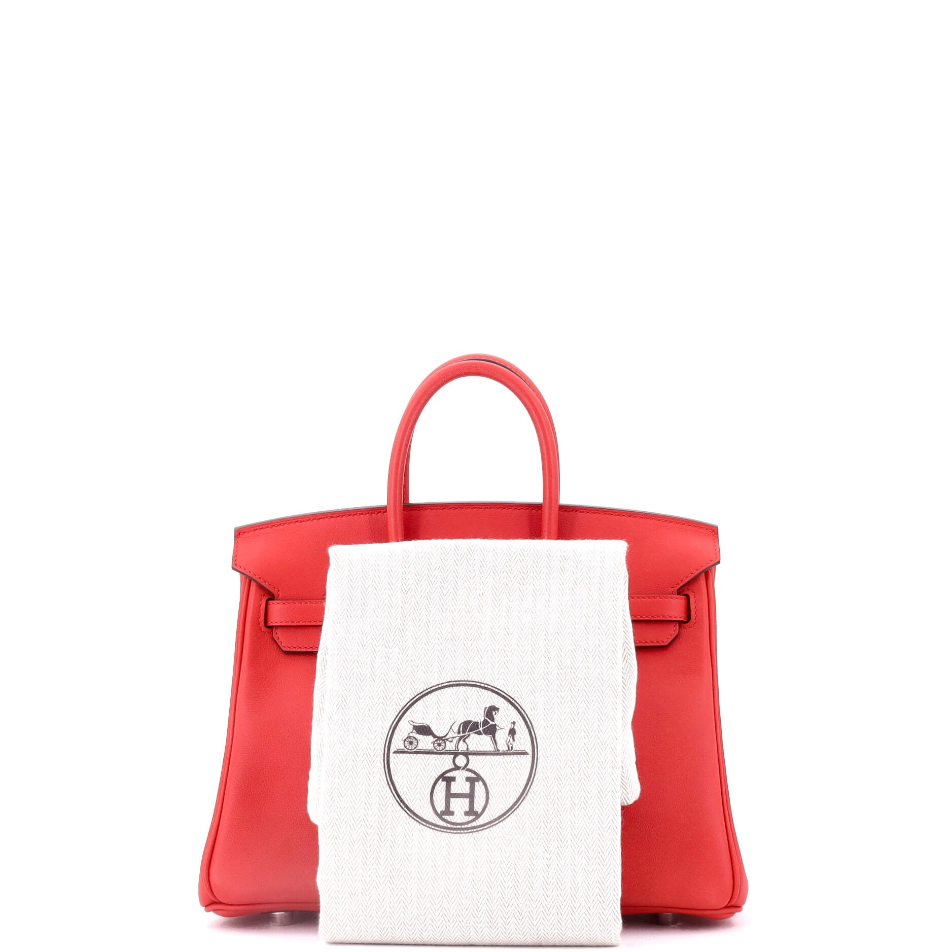 Birkin Handbag Rouge Tomate Swift with Palladium Hardware 25