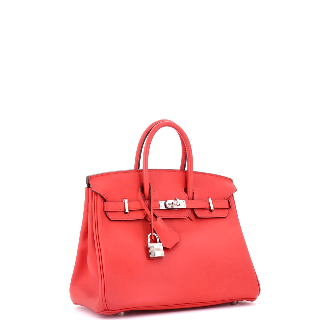 Birkin Handbag Rouge Tomate Swift with Palladium Hardware 25